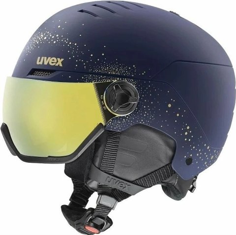 Kask narciarski Uvex Wanted visor Polar Sparkles Gold granatowy złoty 54-58