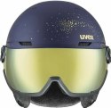 Kask narciarski Uvex Wanted visor Polar Sparkles Gold granatowy złoty 54-58