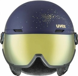 Kask narciarski Uvex Wanted visor Polar Sparkles Gold granatowy złoty 54-58